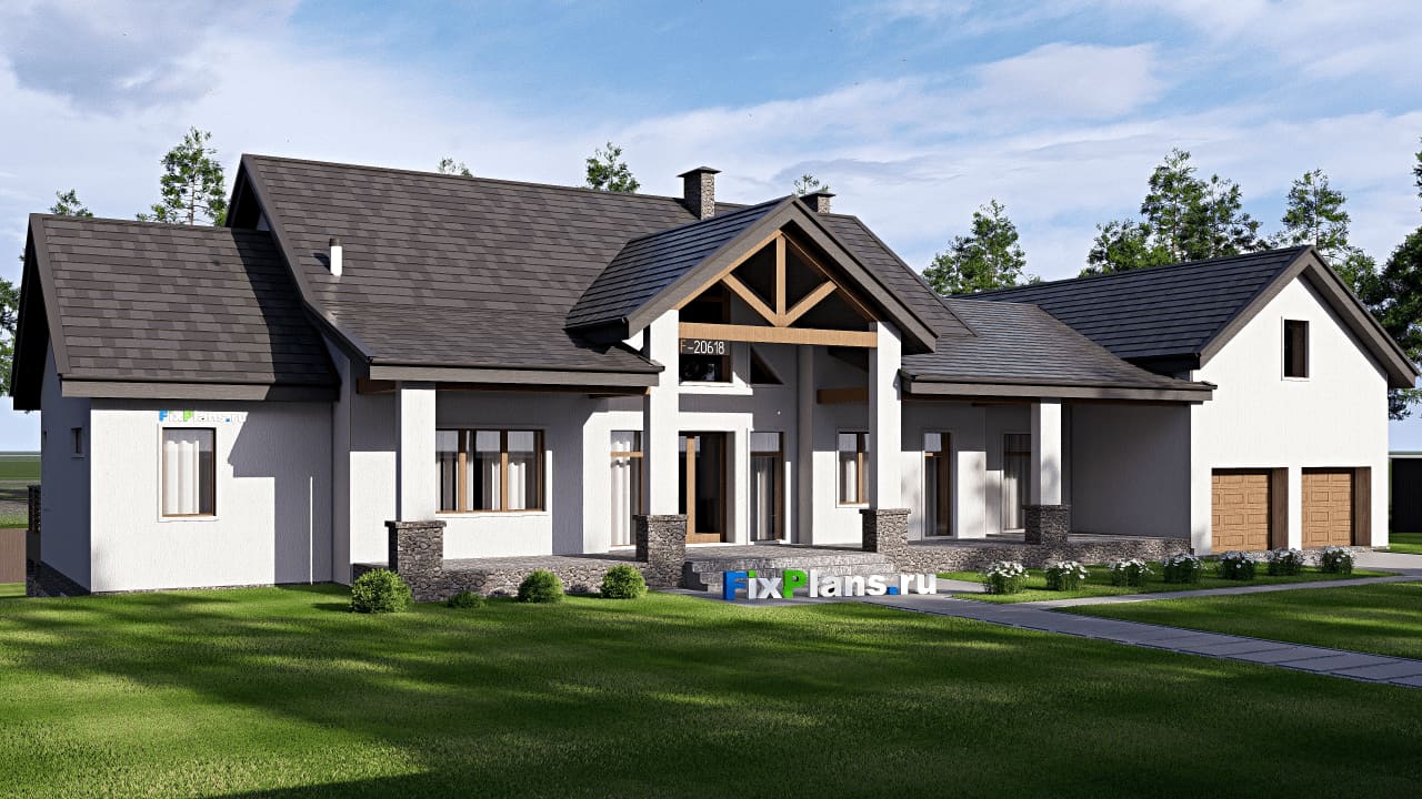 Двухэтажный дом F-20618 — фасад