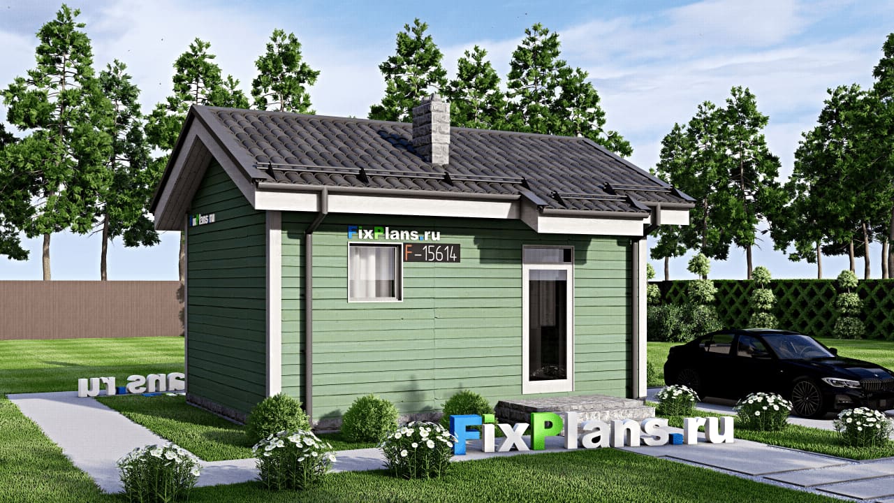 Одноэтажный дом F-15614 — фасад